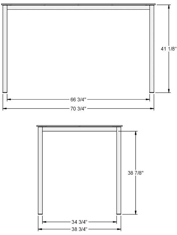 Amisco Customizable Bennington Glass Top Bar Height Table-1