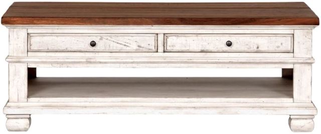 Napa Furniture Design Belmont Brown Coffee Table with White Base-1
