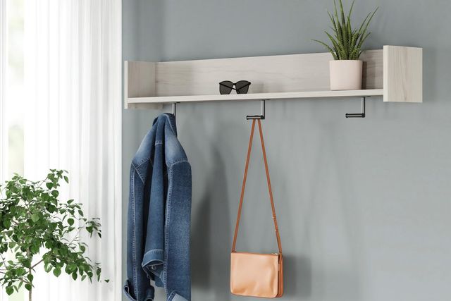 Signature Design by Ashley® Socalle Light Natural Wall Mounted Coat Rack with Shelf-5