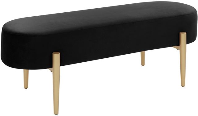 Mazin Furniture Cara Black Accent Bench-1