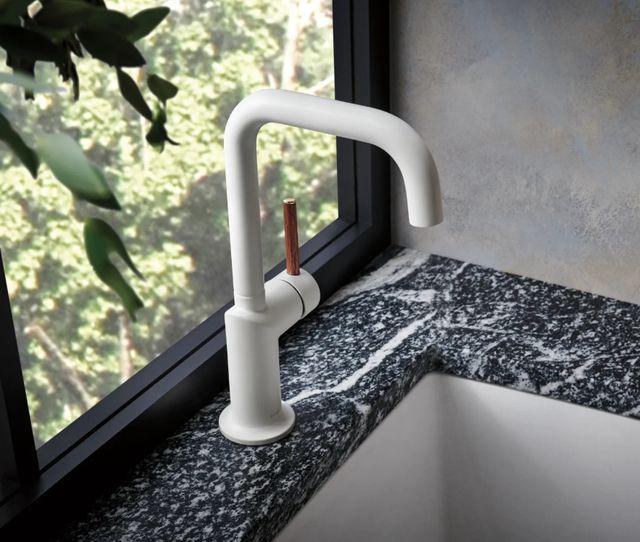 Brizo Jason Wu Matte White/Wood Bar Faucet Wood Lever Handle Kit-1