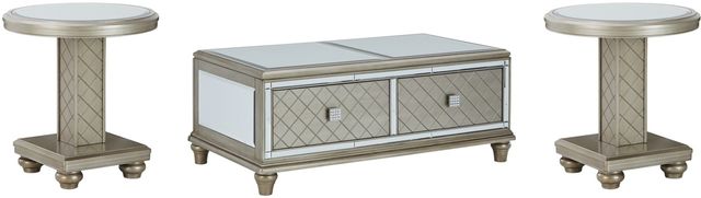 Signature Design by Ashley® Chevanna 3 Piece Platinum Living Room Table Set-0