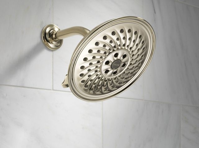Delta Universal Showering Polished Nickel Round H2Okinetic® 3-Setting Raincan Shower Head-3