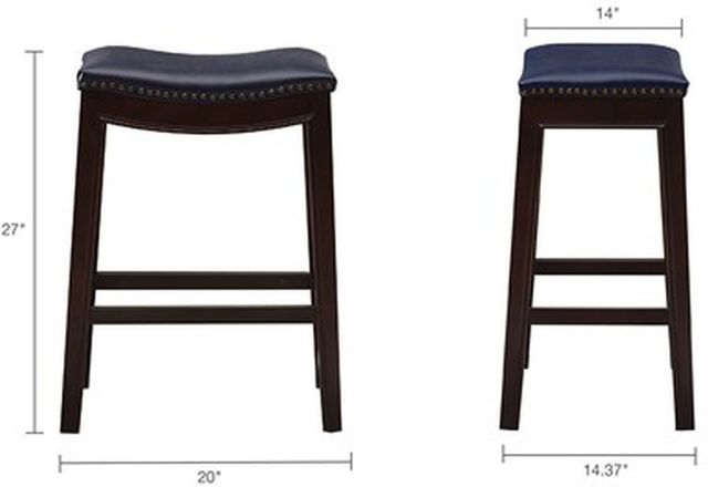 Olliix by Madison Park Navy Belfast Saddle Counter Stool-1