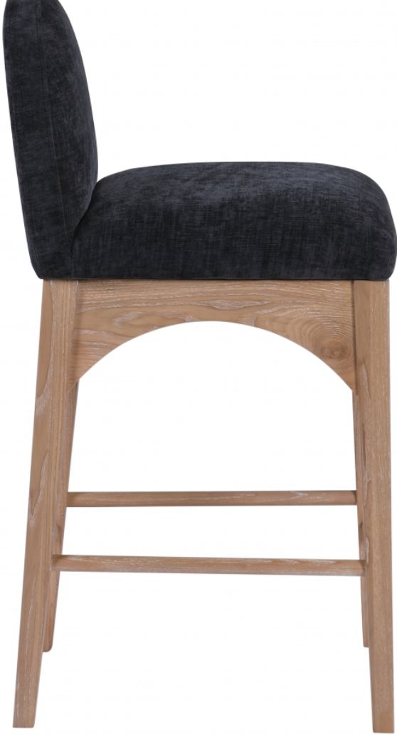 Meridian Furniture Waldorf Black/Natural Counter Stool-2