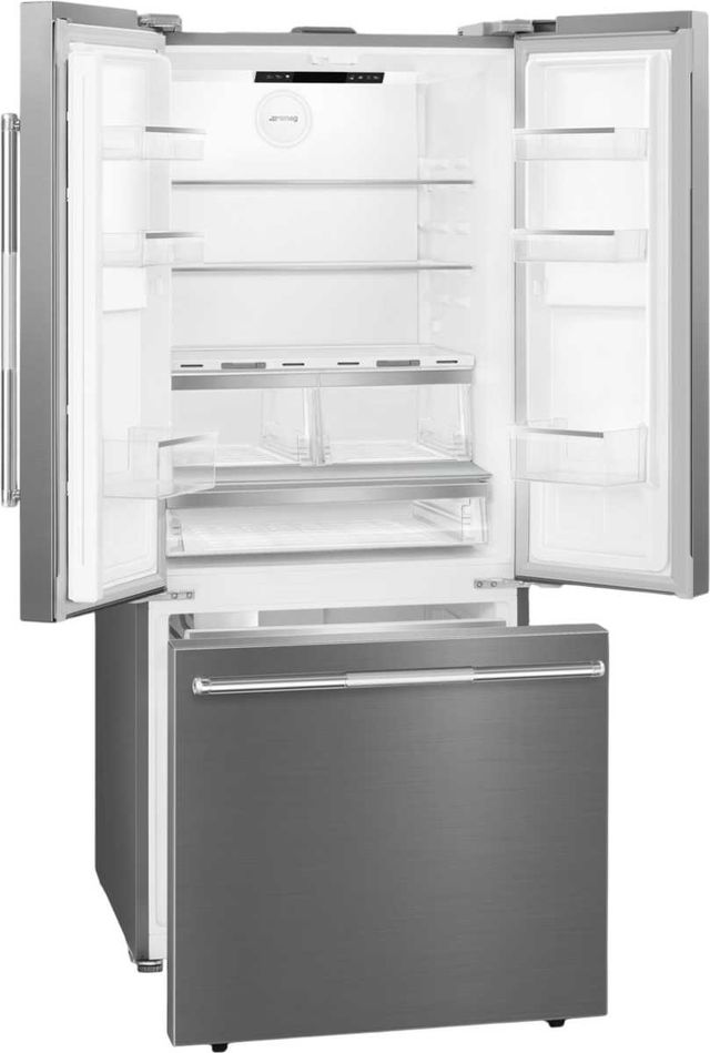 Smeg 30" 16 Cu. Ft. Stainless Steel Freestanding French Door Refrigerator-2