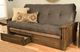 Kodiak Furniture Washington Suede Gray/Rustic Walnut Full Storage Futon with Mattress-1
