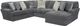 Jackson Furniture Mammoth 3-Piece Smoke U-Shape Sectional Sofa Set-0