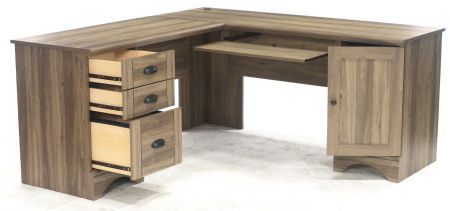 Sauder® Harbor View® Salt Oak® Corner Computer Desk-1