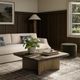 Four Hands Brinton Distressed Iron Top Coffee Table with Rustic Oak Veneer Base-1