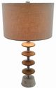 A & B Home Beige Wood Pebble Table Lamp-1