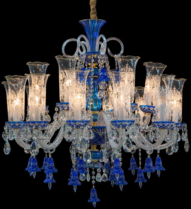 Michael Amini® Winter Palace Blue/Clear 18 Light Chandelier-0