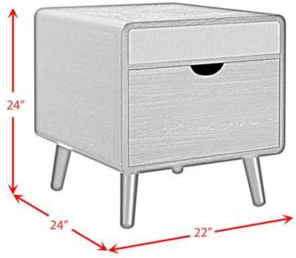 Elements International Halo Black Square Smart End Table-2