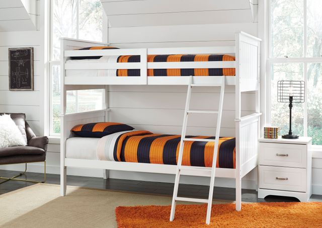 Signature Design by Ashley® Lulu 2-Piece White Twin Over Twin Bunk Bed Set-3