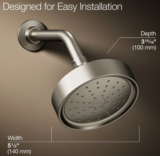 KOHLER® Purist® Vibrant Brushed Nickel 1.5 GPM Single-Function Showerhead-3