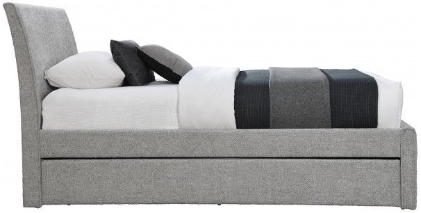 Meridian Furniture Myles Grey Twin Chenille Fabric Upholstered Panel Bed with Trundle-2
