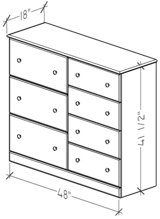 Perdue Woodworks 12,000 Essential Brown 48" 7-Drawer Chest-2