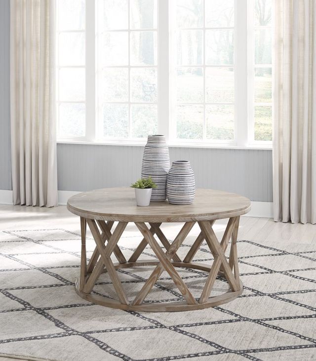 Signature Design by Ashley® Glasslore Grayish Brown Coffee Table-2