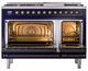 Ilve® Nostalgie II Noblesse 48'' Midnight Blue Pro Style Dual Fuel Range with Burnished Trim-1