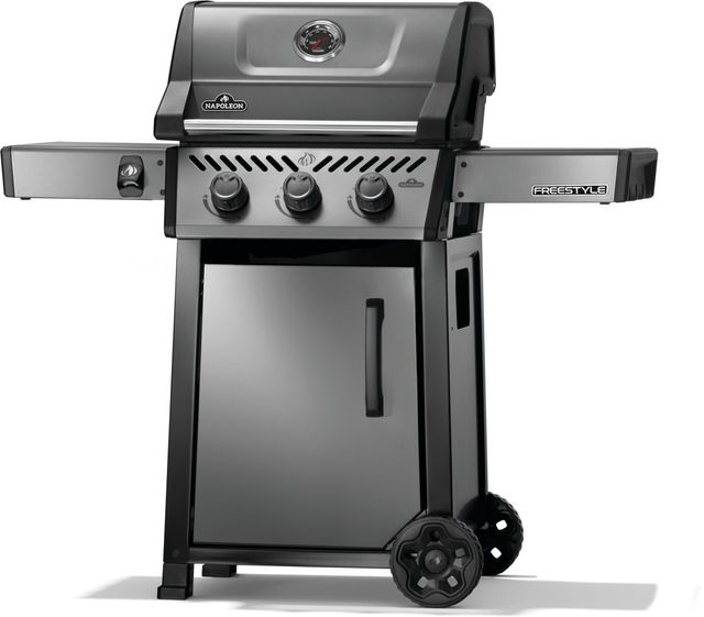 Napoleon Freestyle™ 365 Graphite Gray Propane Gas Freestanding Liquid Propane Grill with Side Burner-1