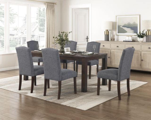 Homelegance® Paulson Gray/Wire Brushed Brown Side Chair with Nailhead-1
