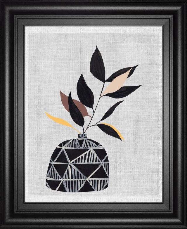 Classy Art Black/Gray Decorated Vase with Plant IV by Melissa Wang Wall Art-0