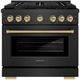 ZLINE Autograph Edition Paramount 36" 5.2 cu. ft. Black Satin Stainless Steel Dual Fuel Range with Champagne Bronze Accent-0