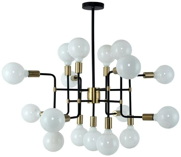 YHD Black Stainless/Champagne Bronze 17-Light Chandelier-0