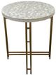 Century® Grand Tour Furniture Carter White Side Table with Satin Brass Base-1
