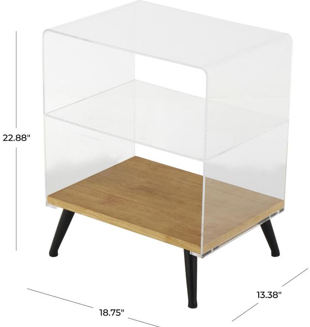Deco Marche Clear Accent Table with Black Base-3