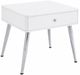 ACME Furniture Weizor White End Table with Chrome Base-0