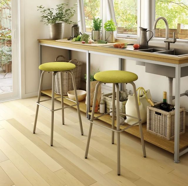 Amisco Customizable Button Upholstered Swivel Counter Stool-2