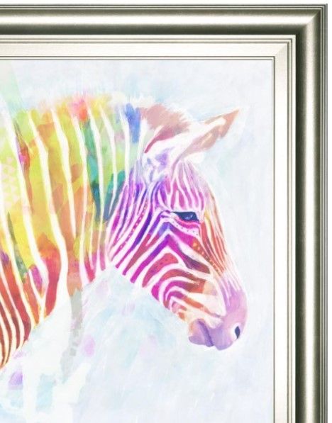 Classy Living Victoria Borges Fluorescent Zebra II 22" Wall Art-1