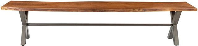 LH Home Live Edge Restore Brown/Gunmetal Grey 70" Bench-3