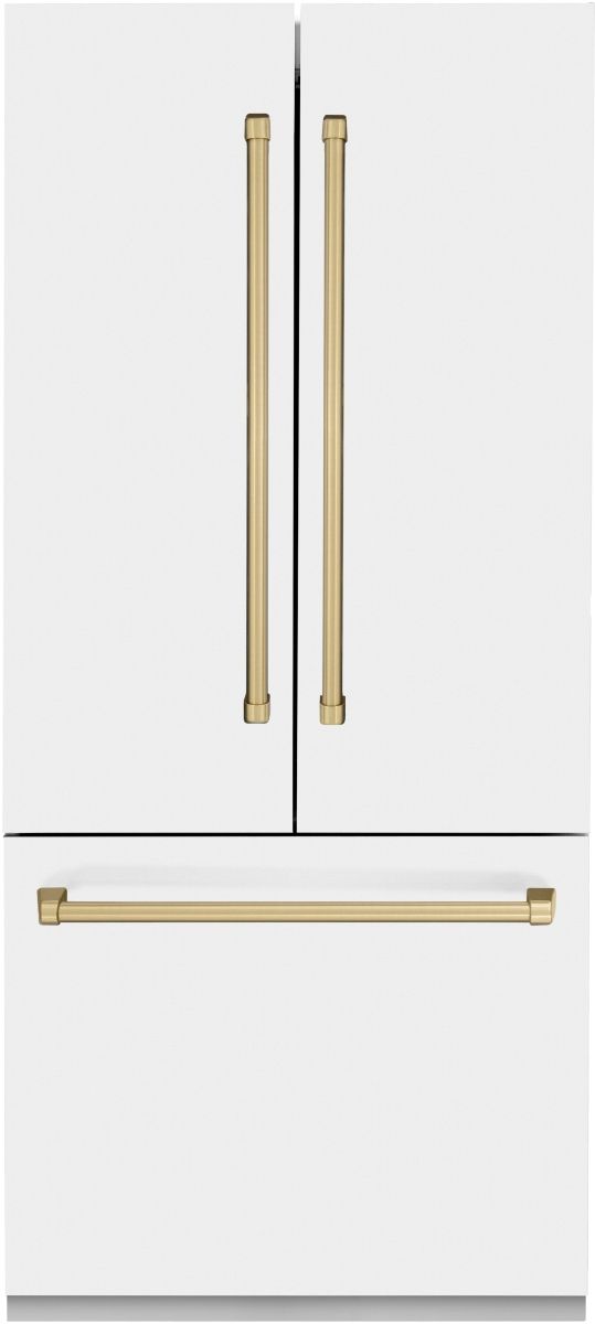 ZLINE Autograph Edition 36" 19.6 Cu. Ft. White Matte Built-In French Door Refrigerator -0