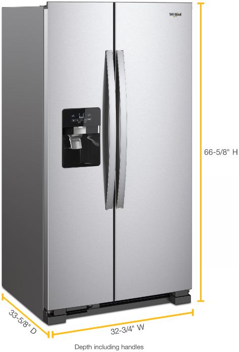 Whirlpool® 33" 21.4 Cu. Ft. Fingerprint Resistant Stainless Steel Side-by-Side Refrigerator-2