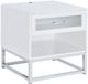 Elements International Chandra Glossy White End Table with LED and Battery Pack-0