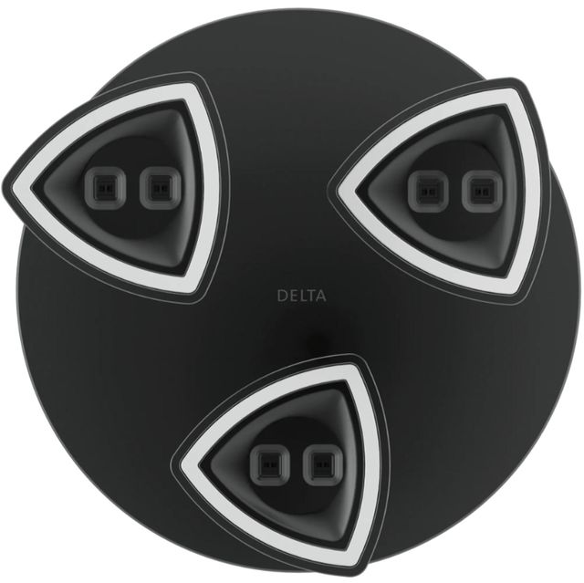 Delta Universal Showering Matte Black H2Okinetic® Pendant Raincan Shower Head with LED Light-3