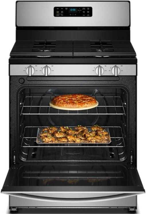 Whirlpool® 30” Stainless Steel Freestanding Gas Range with Crispy Mode and Dishwasher Safe Grates-1