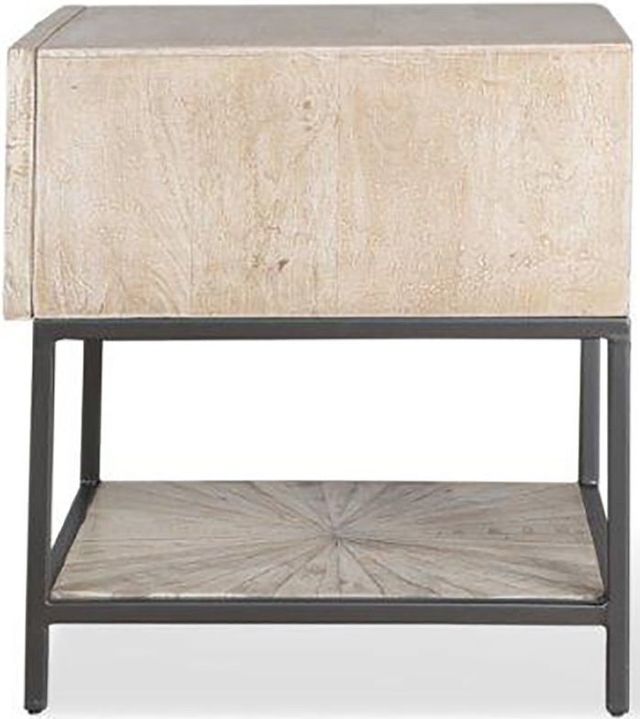 Parker House® Crossings Monaco Weathered Blanc End Tables with Black Metal Frame -3