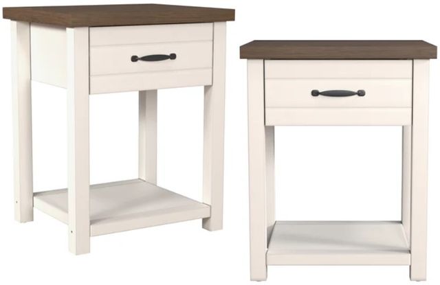 HH2 Home Milligan 2-Piece White Oak Nightstand-0