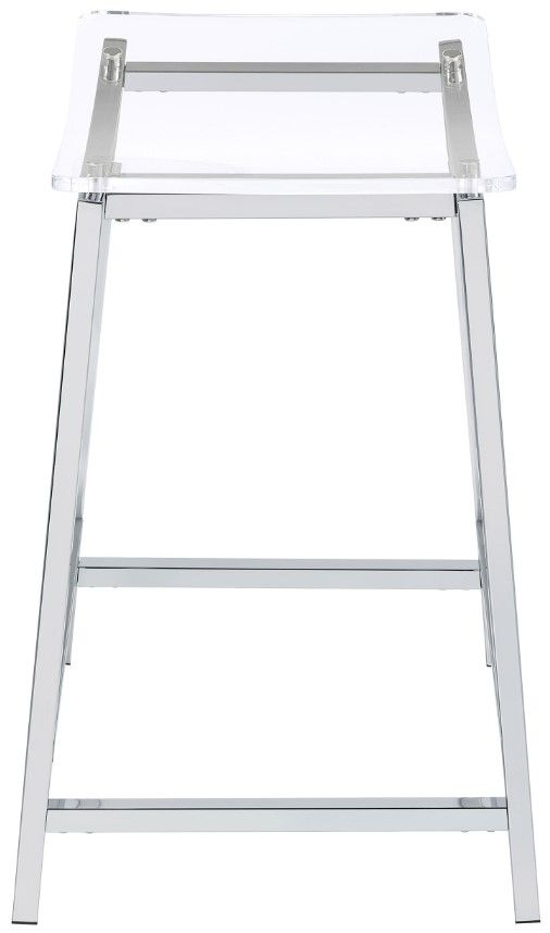 Coaster® Jovani Chrome/Clear 2-Piece Acrylic Backless Counter Bar Stools Set-2