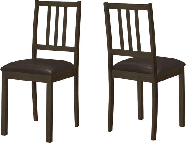 Monarch Specialties Inc. 2-Piece Dark Brown/Espresso Side Chair Set-1