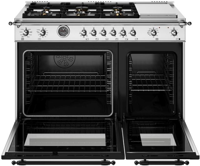 Bertazzoni Heritage Series 48" Fingerprint Resistant Stainless Steel Pro Style Dual Fuel Range-1
