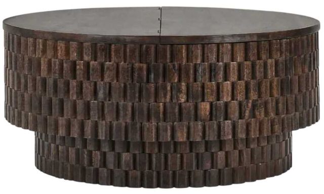 Classic Home Norwood Bark Brown 40" Round Coffee Table-2