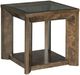 Hammary® Hidden Treasures Burl Glass Top Burl End Table with Brown Base-0