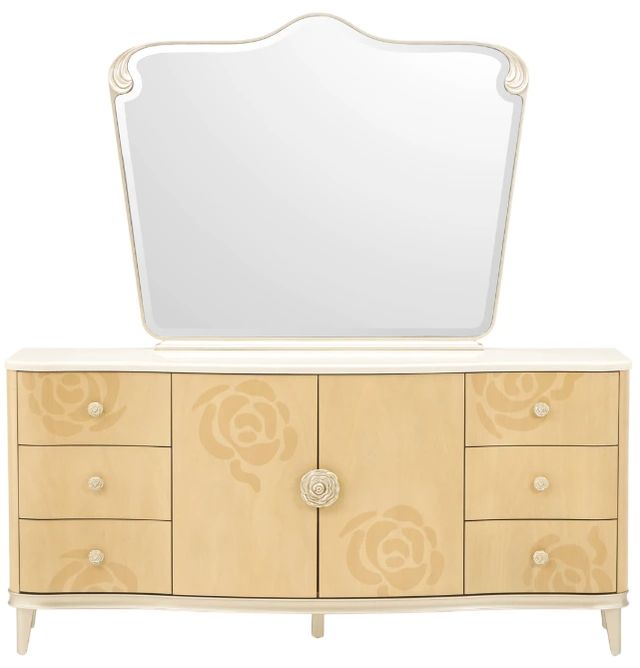 Michael Amini® Camellia Field Caramel Dresser and Mirror-2