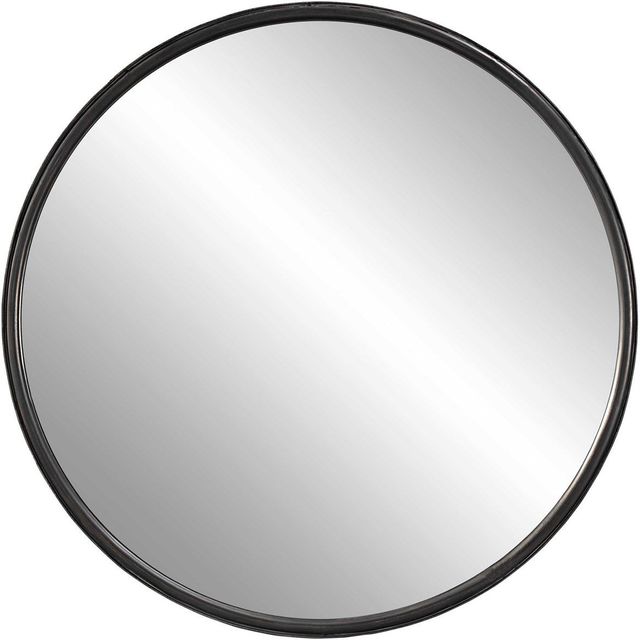 Uttermost® Dawsyn Aged Black Round Mirror-0