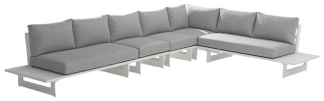 Meridian Furniture Maldives 2-Piece Gray/White Aluminum/Fabric Outdoor Modular Sectional-0