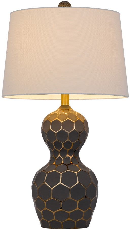 Cal® Lighting & Accessories Tuscaloosa 2-Piece Gold/Matte Black Table Lamp Set-2